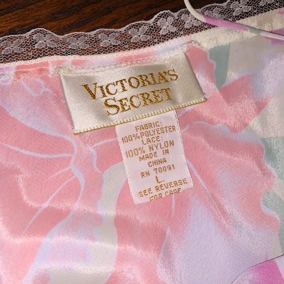 Vintage Victoria's Secret Gold Label Floral Satin Lace Romper Lingerie Suit L - Picture 3 of 9